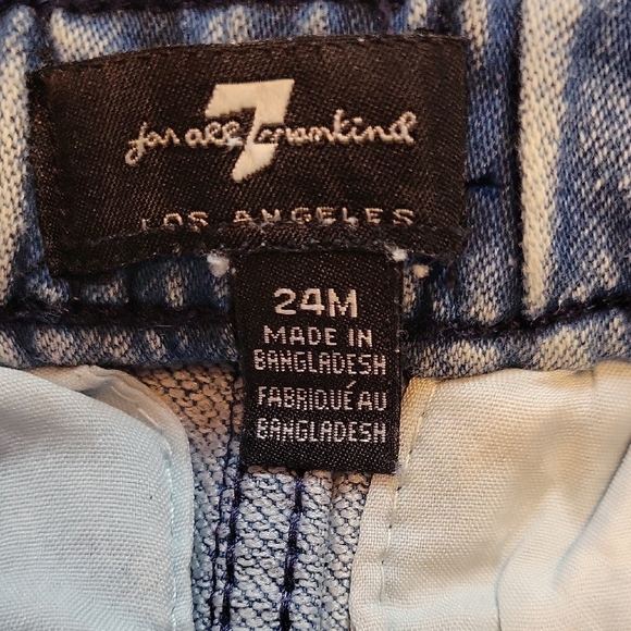 7 For All Mankind Distressed Color Denim Shorts with Elastic Waistband Size 24 M - Picture 2 of 7